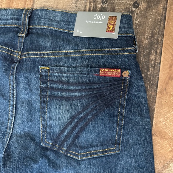 7 For All Mankind Dark Blue Flare Jeans - Picture 6 of 6